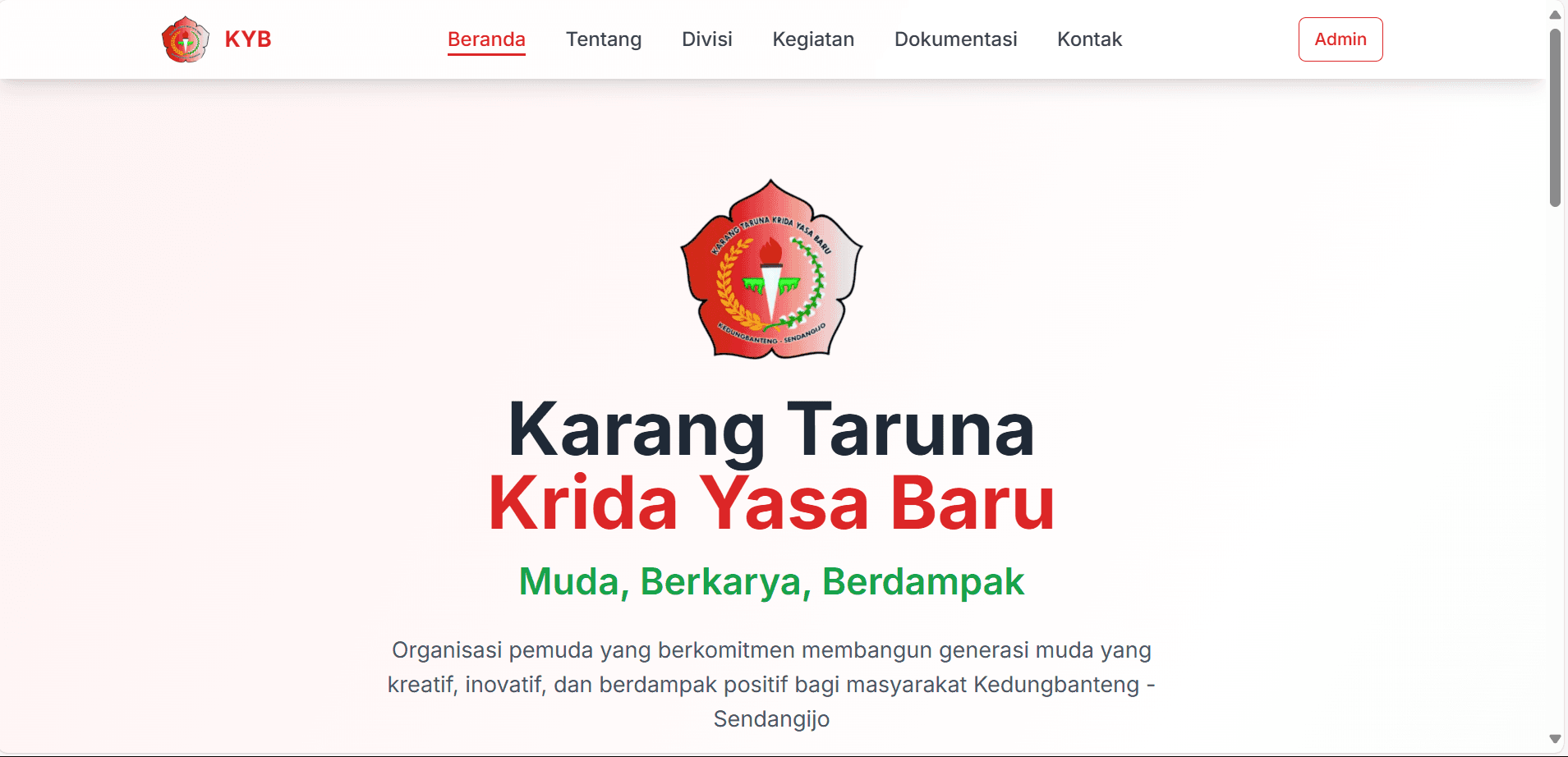 Tangkapan layar proyek Web Karang Taruna